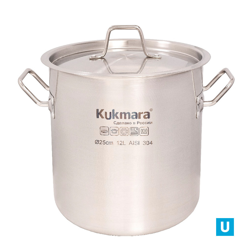 Котел 12л, Kukmara линии "ХоРеКа", с мет.кр., d 25см, 
