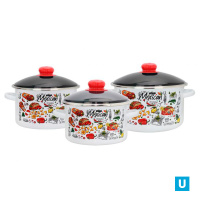 Набор "Мексика" белый-2-3228/6 (кастрюля:2л/3л/4л)