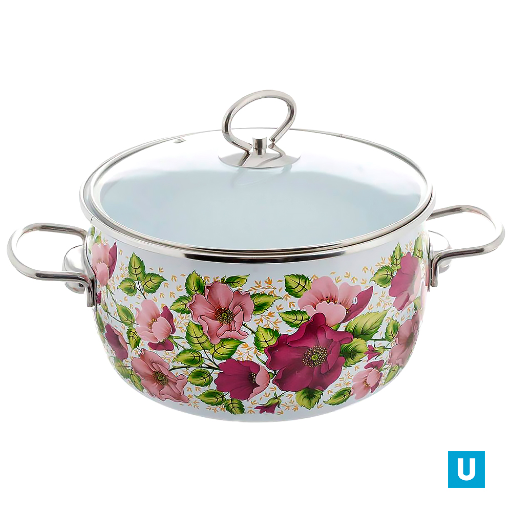 Кастрюля сф. 5л Виолетта/Violeta", белосн 1SA245S