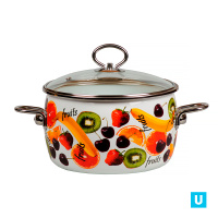 Кастрюля сф. 2л "Фрукты/Fruits", белосн., 1SA185S