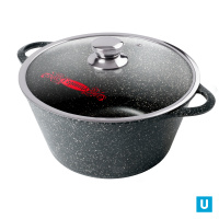 Кастрюля 2,0л. Гранит лит/руч. с кр. (п/у), к2233аг