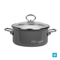 Кастрюля цил. 1,5 л "Приятной трапезы/Bon appetit", мокр. асф., 8SB165S