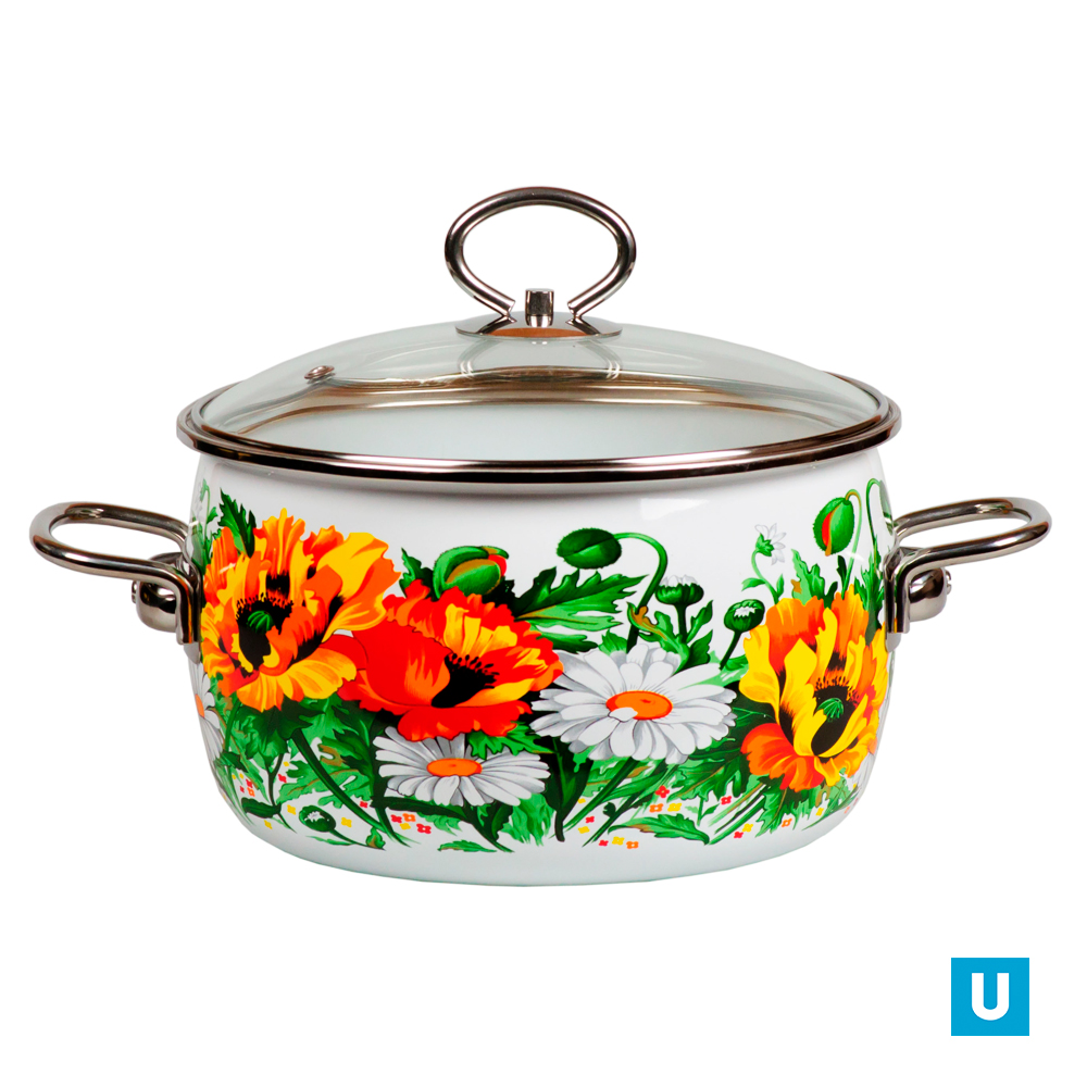 Кастрюля сф. 1,5л "Floristeria", белосн., 1SA165S***